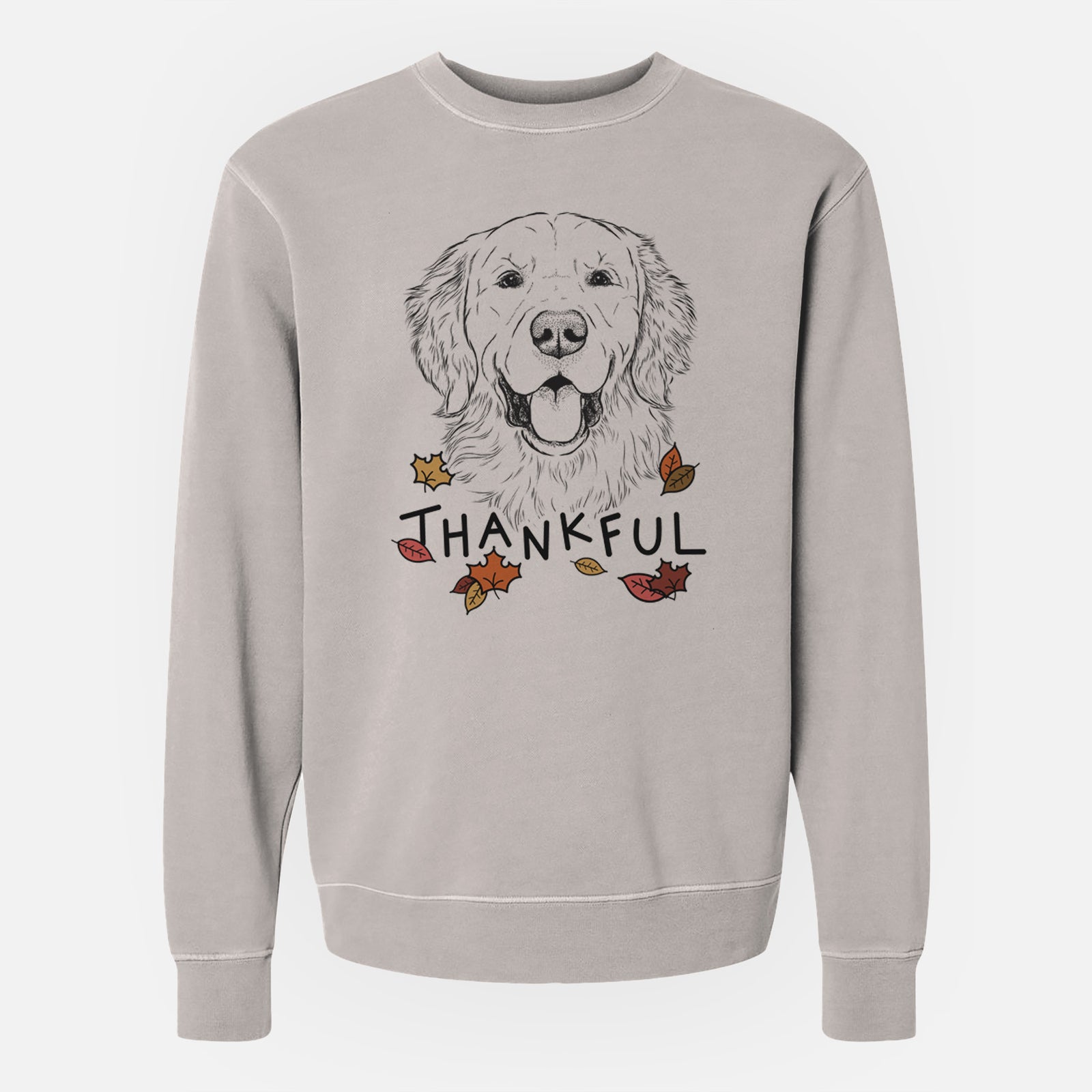 Thankful Sam the Golden Retriever - Unisex Pigment Dyed Crew Sweatshirt