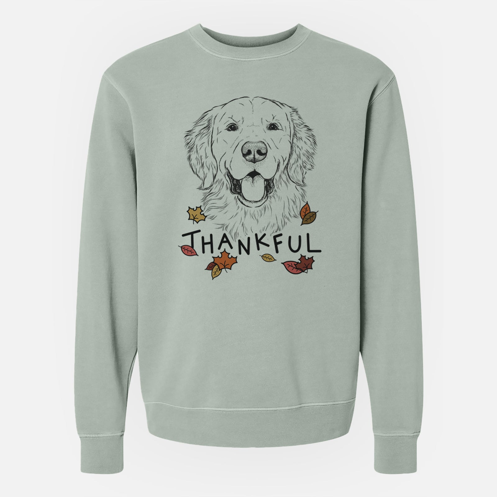 Thankful Sam the Golden Retriever - Unisex Pigment Dyed Crew Sweatshirt