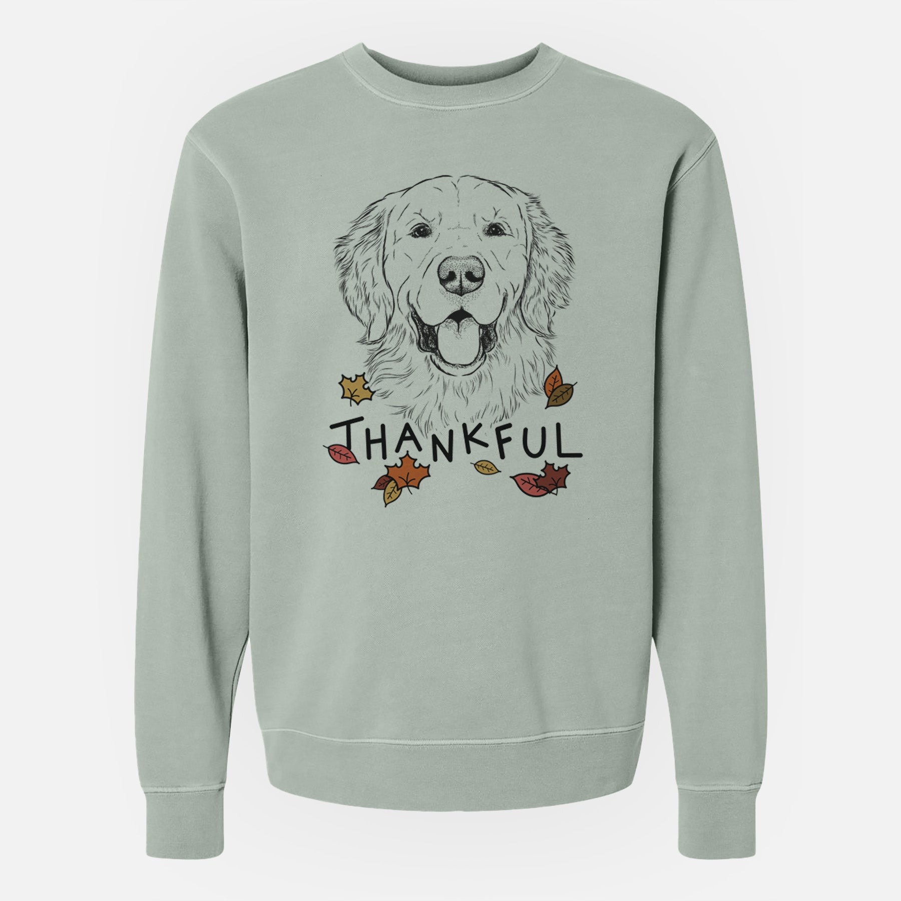 Thankful Sam the Golden Retriever - Unisex Pigment Dyed Crew Sweatshirt