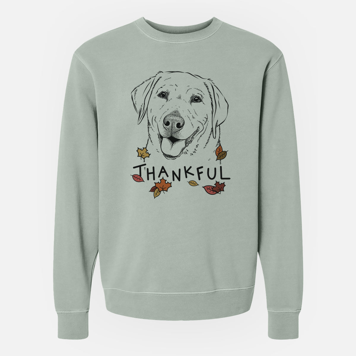 Thankful Sanford the Labrador Retriever - Unisex Pigment Dyed Crew Sweatshirt