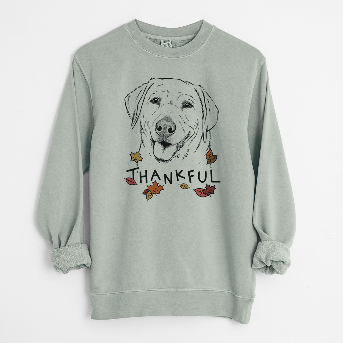 Thankful Sanford the Labrador Retriever - Unisex Pigment Dyed Crew Sweatshirt