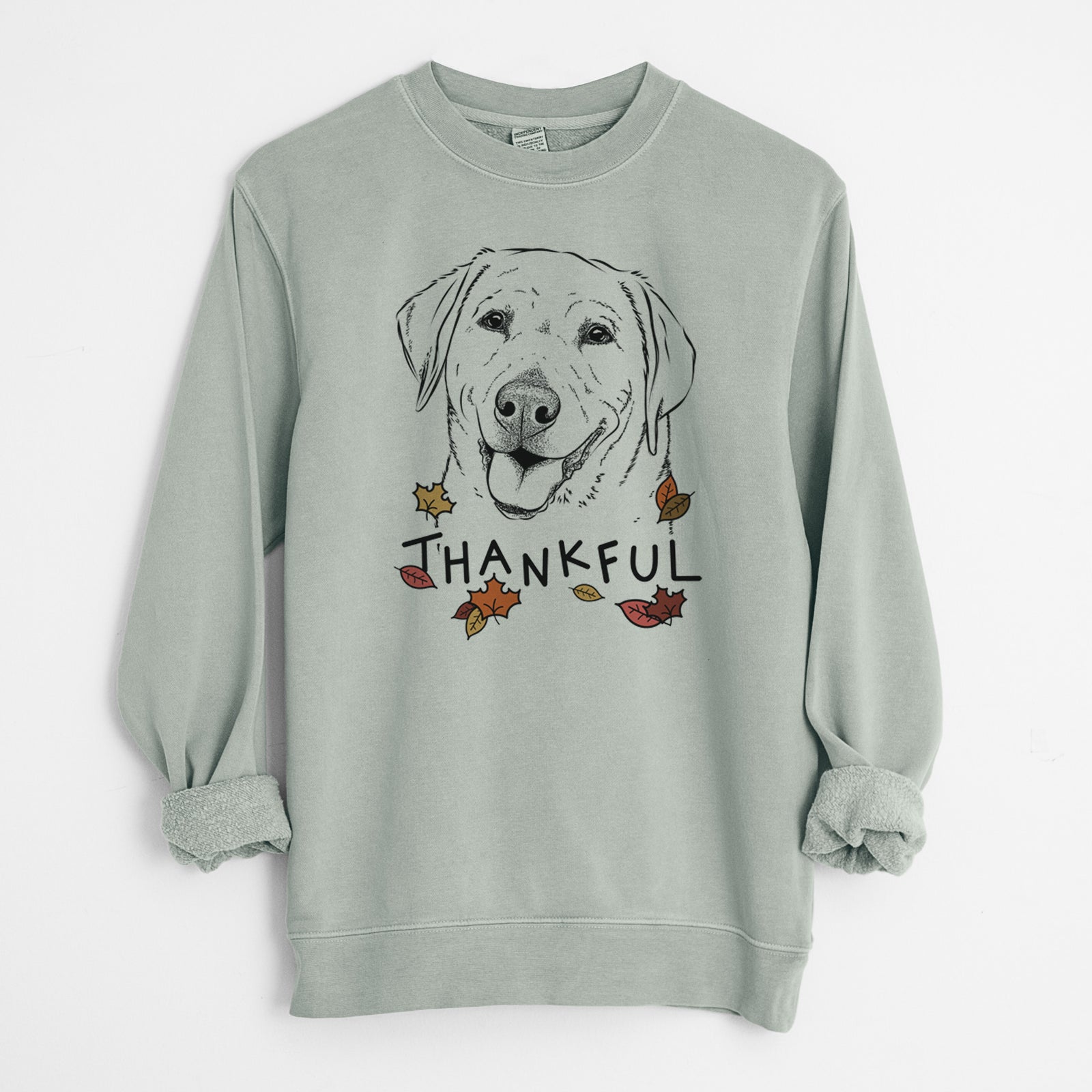 Thankful Sanford the Labrador Retriever - Unisex Pigment Dyed Crew Sweatshirt
