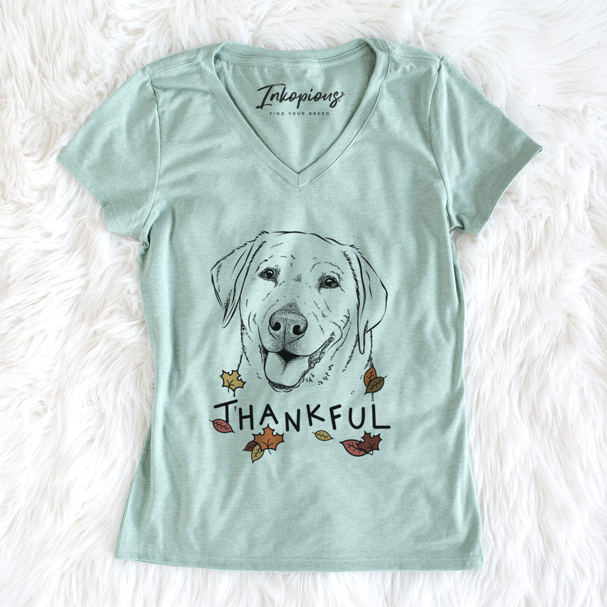 Thankful Sanford the Labrador Retriever - Women&#39;s V-neck Shirt