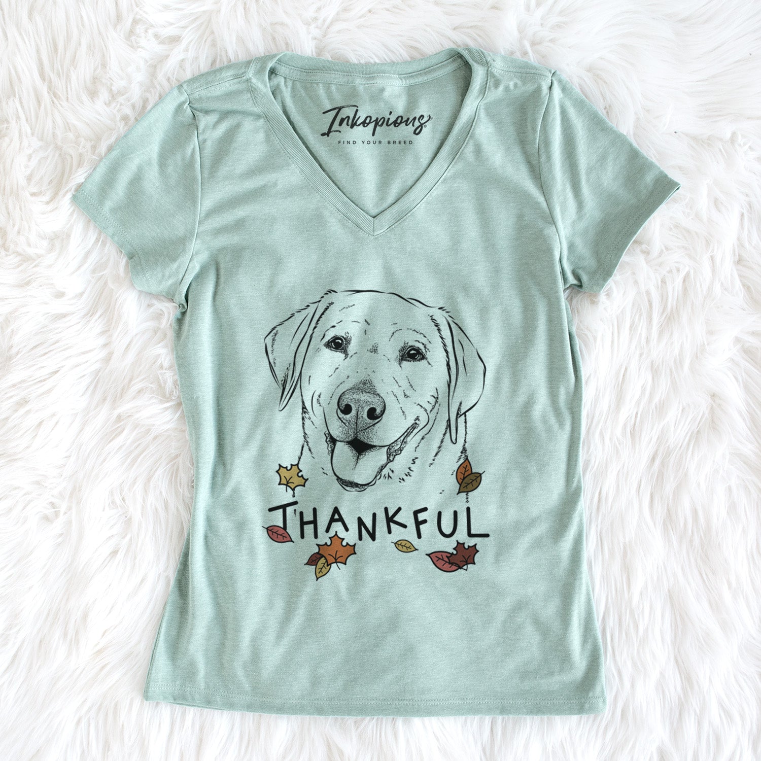 Thankful Sanford the Labrador Retriever - Women's V-neck Shirt