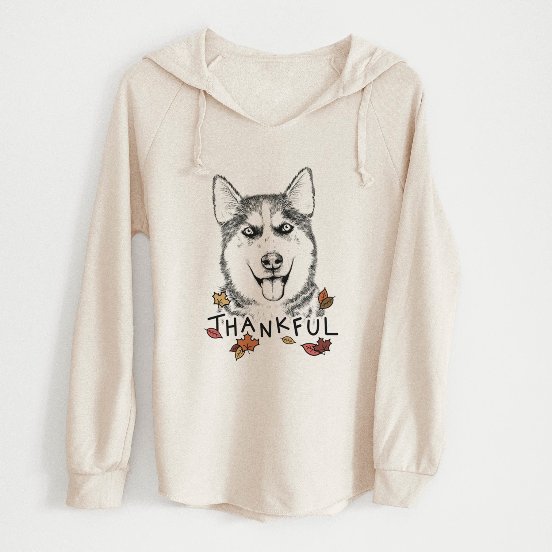 Thankful Sesi the Siberian Husky - Cali Wave Hooded Sweatshirt