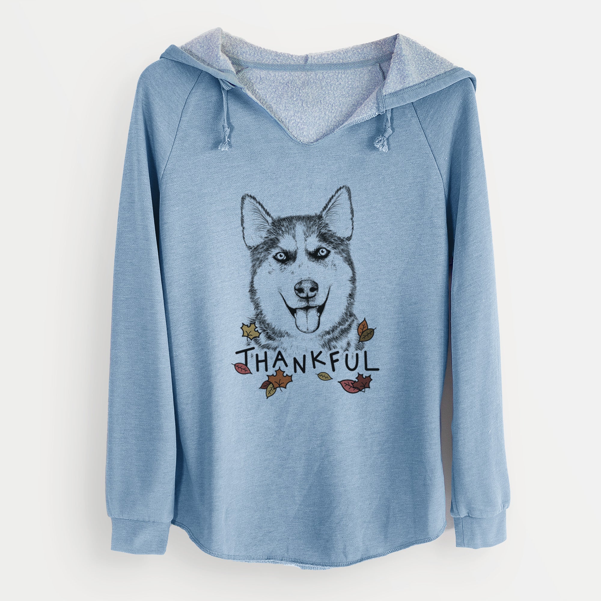 Thankful Sesi the Siberian Husky - Cali Wave Hooded Sweatshirt