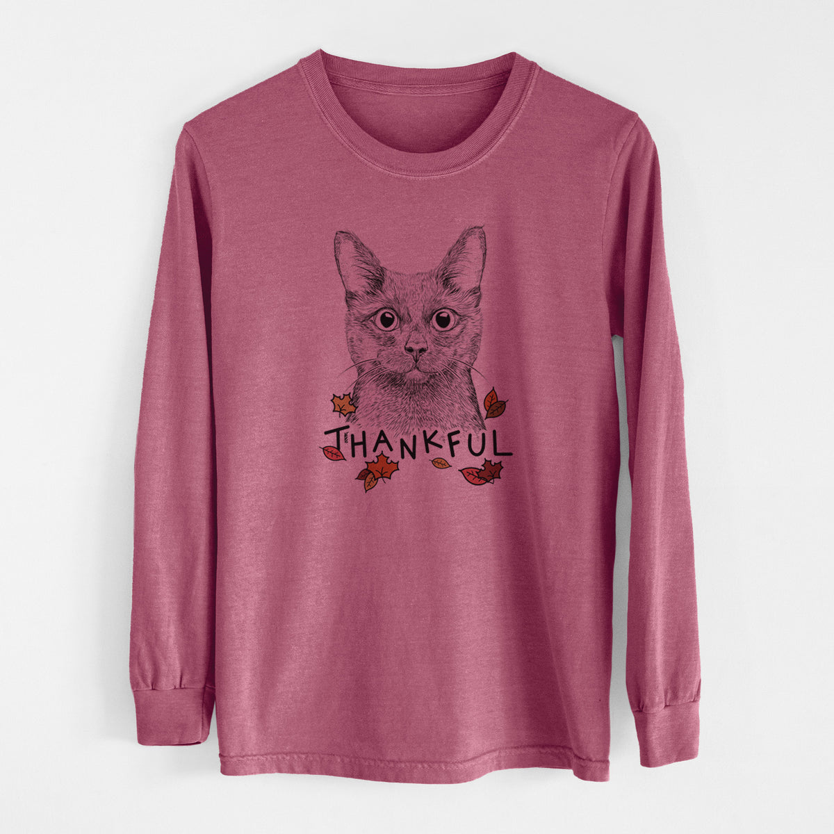 Thankful Shadow the Black Cat - Men's Heavyweight 100% Cotton Long Sleeve