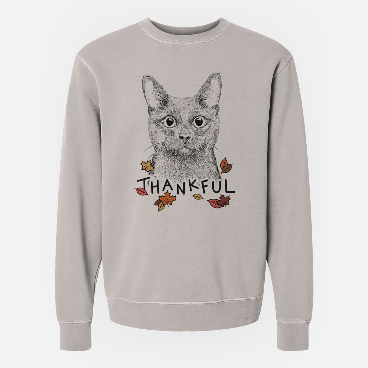 Thankful Shadow the Black Cat - Unisex Pigment Dyed Crew Sweatshirt