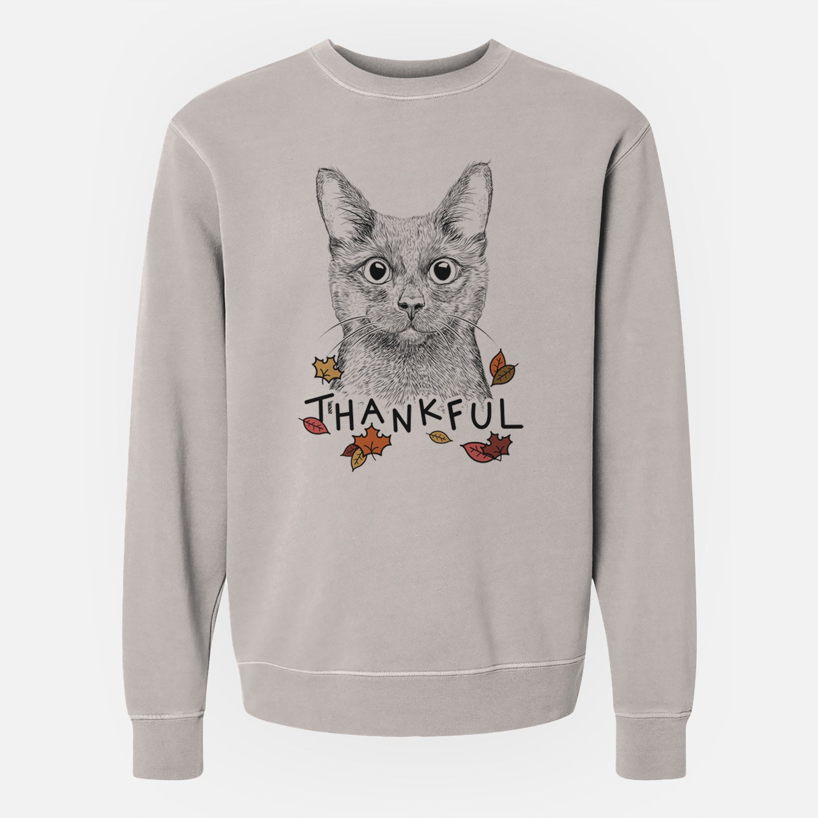 Thankful Shadow the Black Cat - Unisex Pigment Dyed Crew Sweatshirt