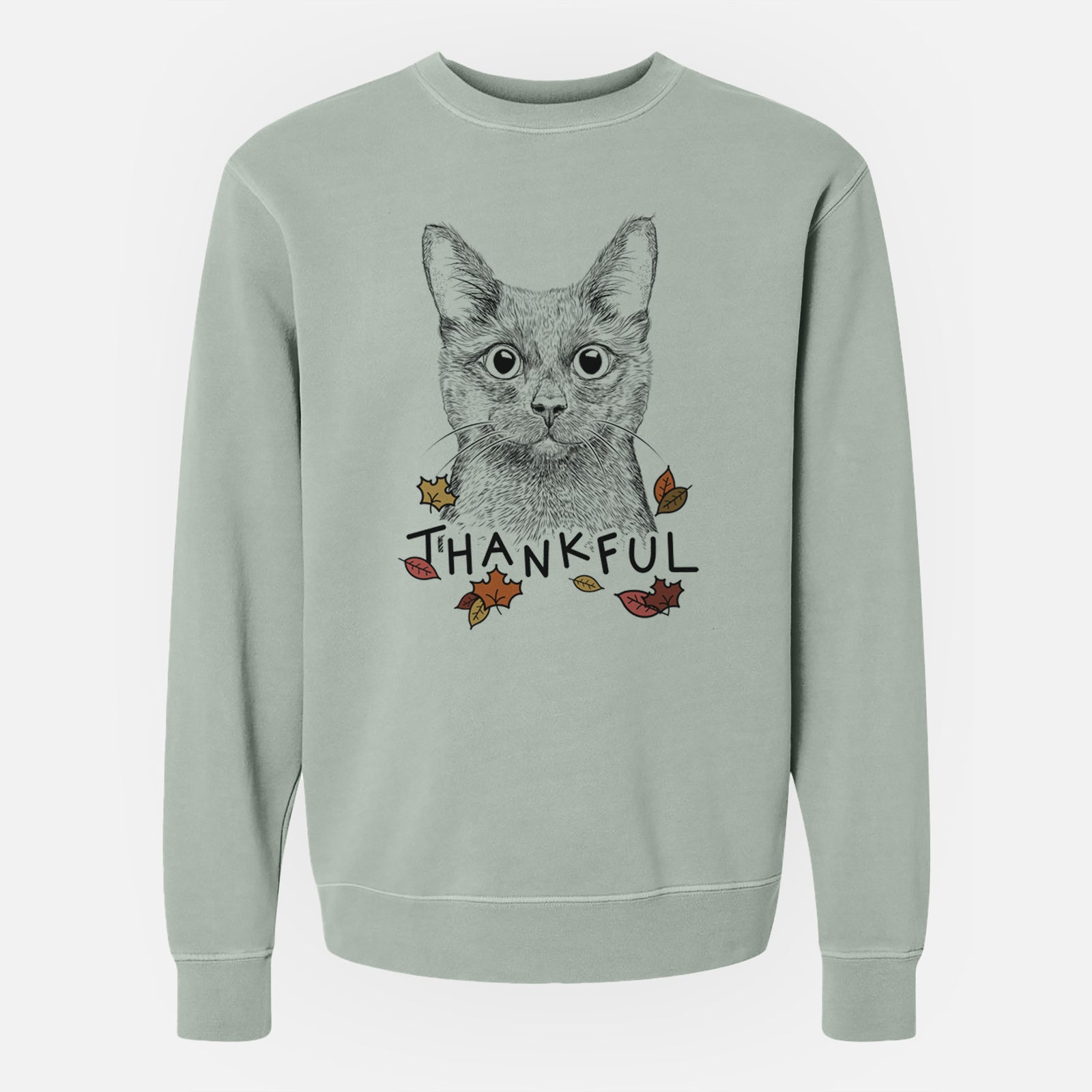 Thankful Shadow the Black Cat - Unisex Pigment Dyed Crew Sweatshirt