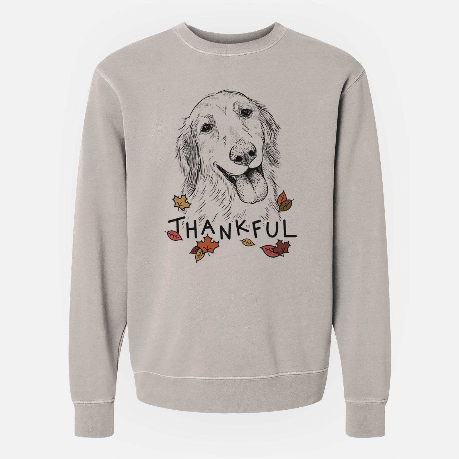 Thankful Shelby the Golden Retriever - Unisex Pigment Dyed Crew Sweatshirt