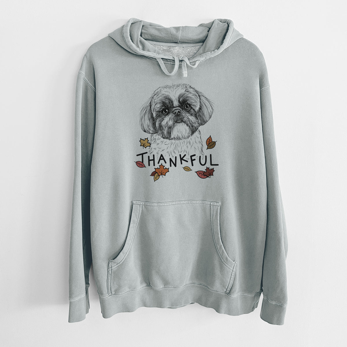 Thankful Simon the Shih Tzu - Unisex Pigment Dyed Hoodie