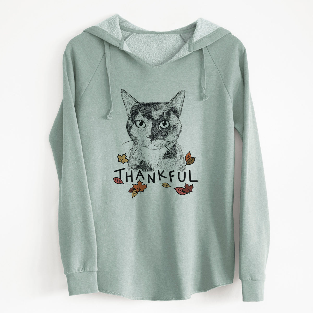 Thankful Spooky Kitty the Tortoiseshell Cat - Cali Wave Hooded Sweatshirt