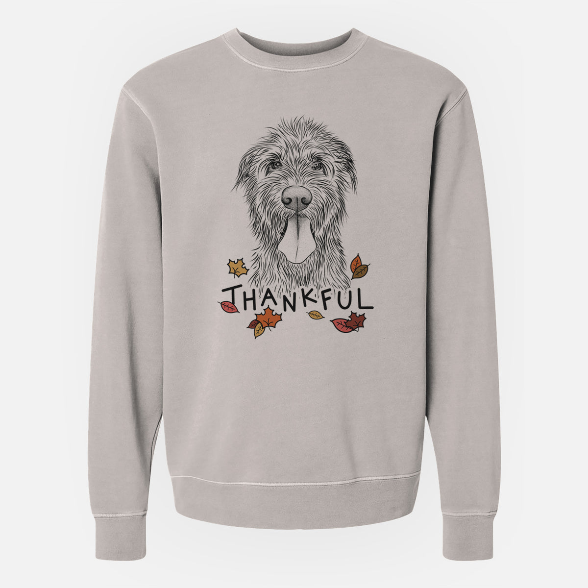 Thankful Sullivan the Irish Wolfhound - Unisex Pigment Dyed Crew Sweatshirt