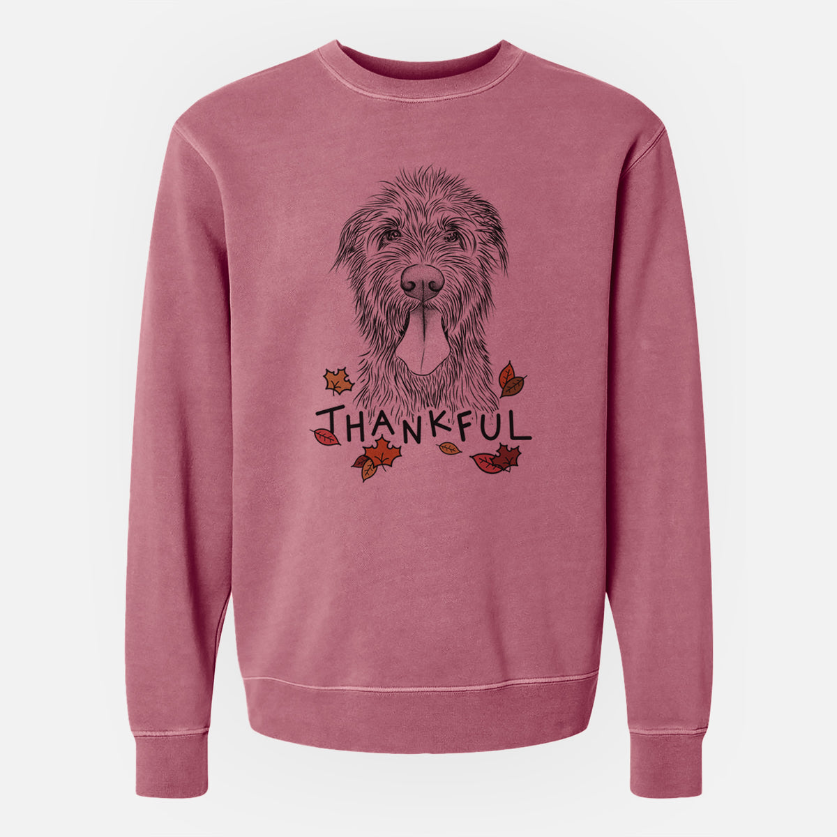 Thankful Sullivan the Irish Wolfhound - Unisex Pigment Dyed Crew Sweatshirt