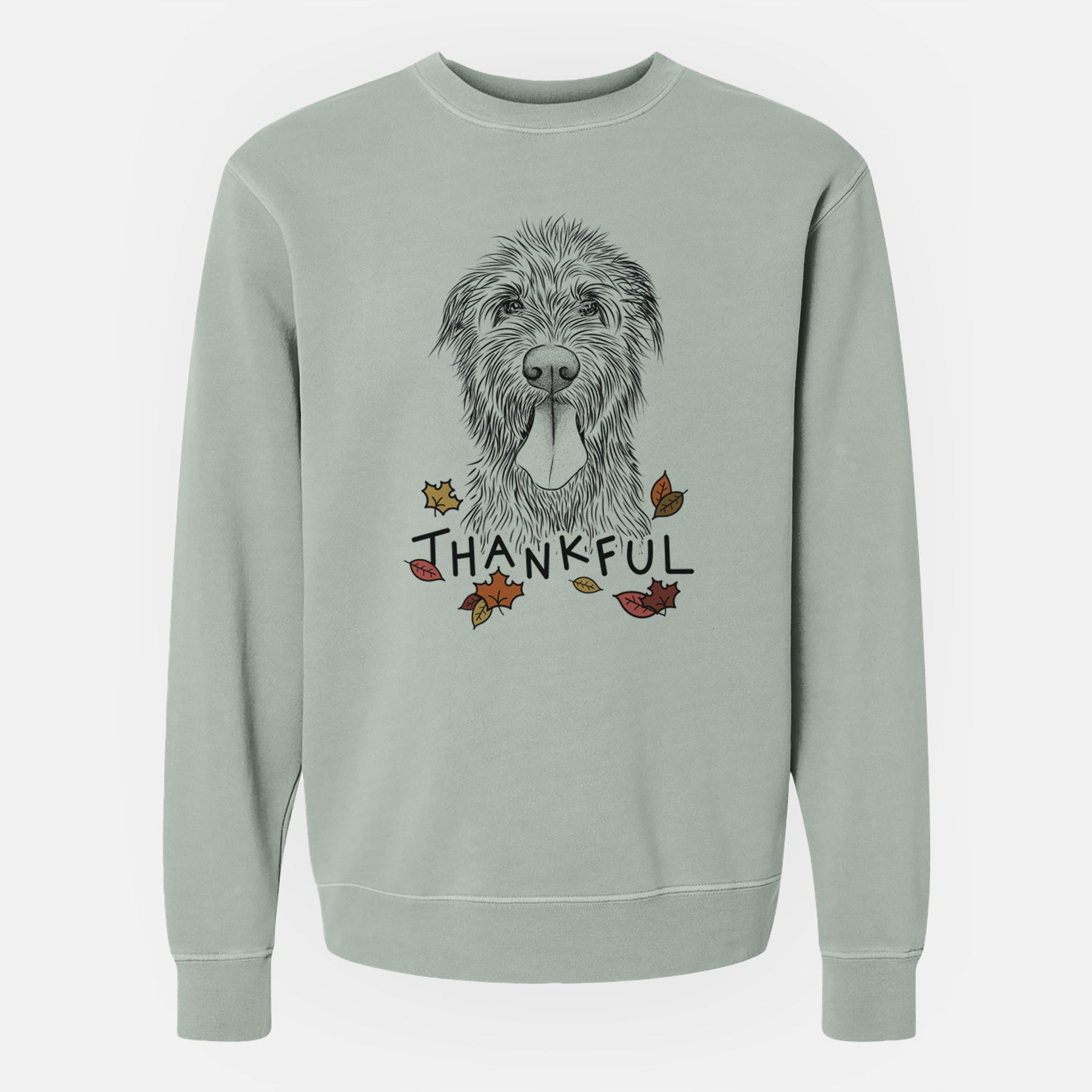 Thankful Sullivan the Irish Wolfhound - Unisex Pigment Dyed Crew Sweatshirt