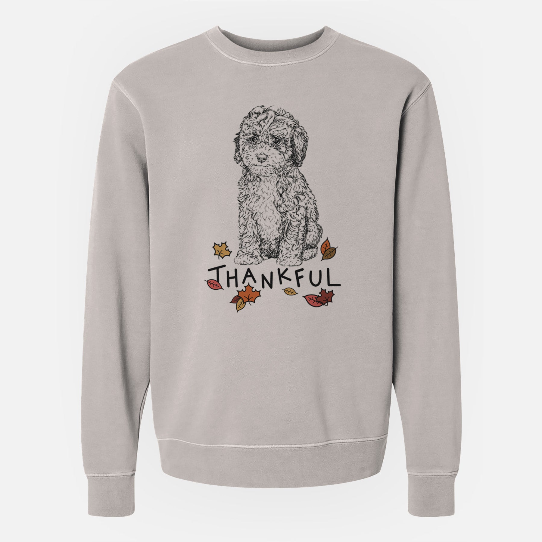 Thankful Sweet Tea the Mini Doodle - Unisex Pigment Dyed Crew Sweatshirt