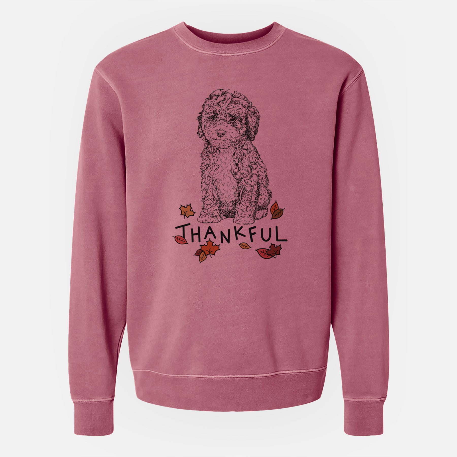 Thankful Sweet Tea the Mini Doodle - Unisex Pigment Dyed Crew Sweatshirt