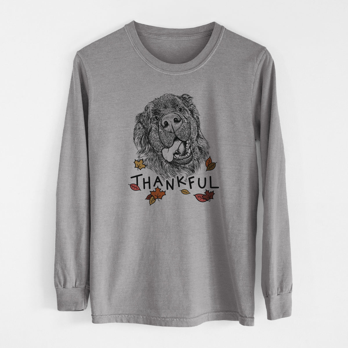 Thankful Tuna the Newfoundland - Men's Heavyweight 100% Cotton Long Sleeve