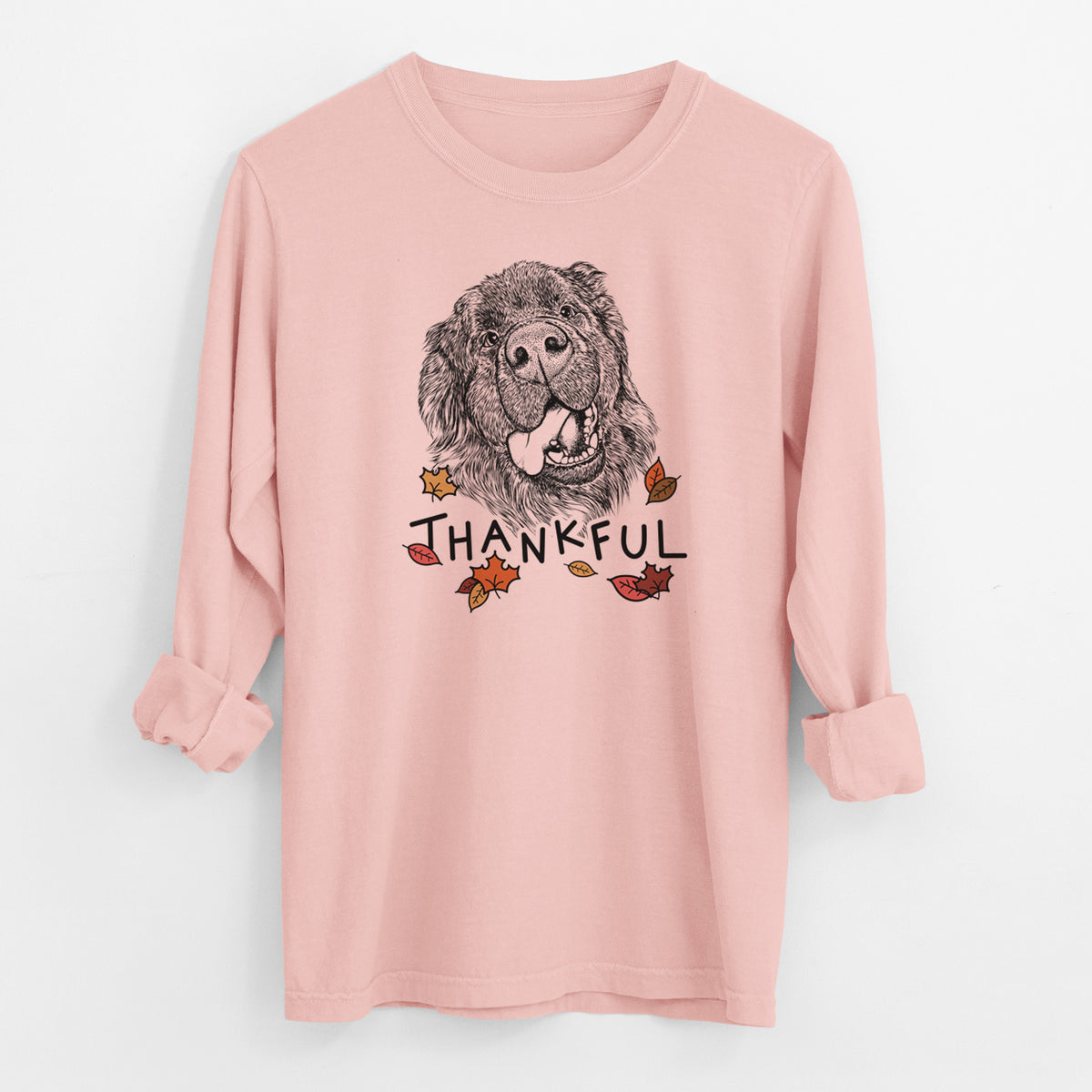 Thankful Tuna the Newfoundland - Men's Heavyweight 100% Cotton Long Sleeve
