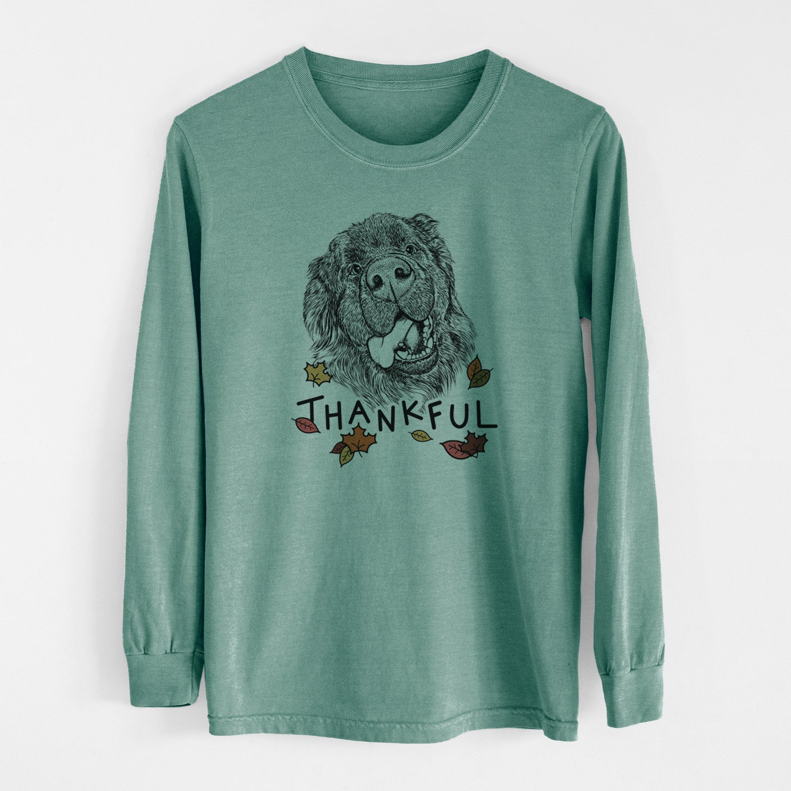 Thankful Tuna the Newfoundland - Men's Heavyweight 100% Cotton Long Sleeve