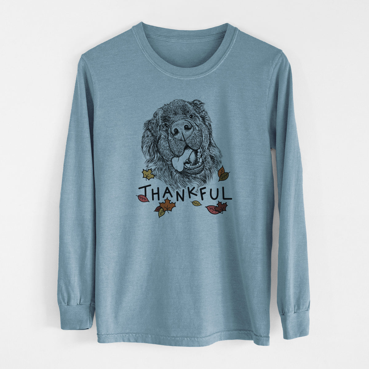 Thankful Tuna the Newfoundland - Men's Heavyweight 100% Cotton Long Sleeve
