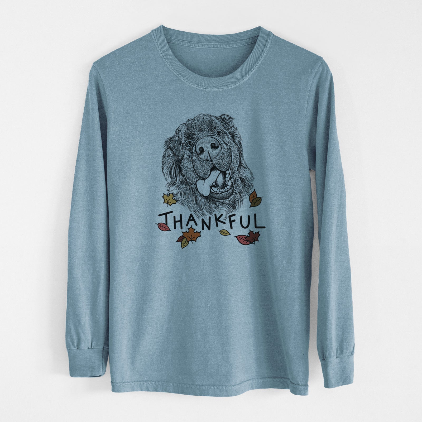 Thankful Tuna the Newfoundland - Men's Heavyweight 100% Cotton Long Sleeve