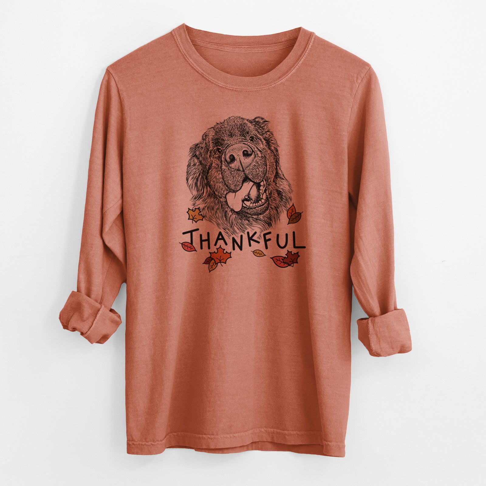 Thankful Tuna the Newfoundland - Men's Heavyweight 100% Cotton Long Sleeve