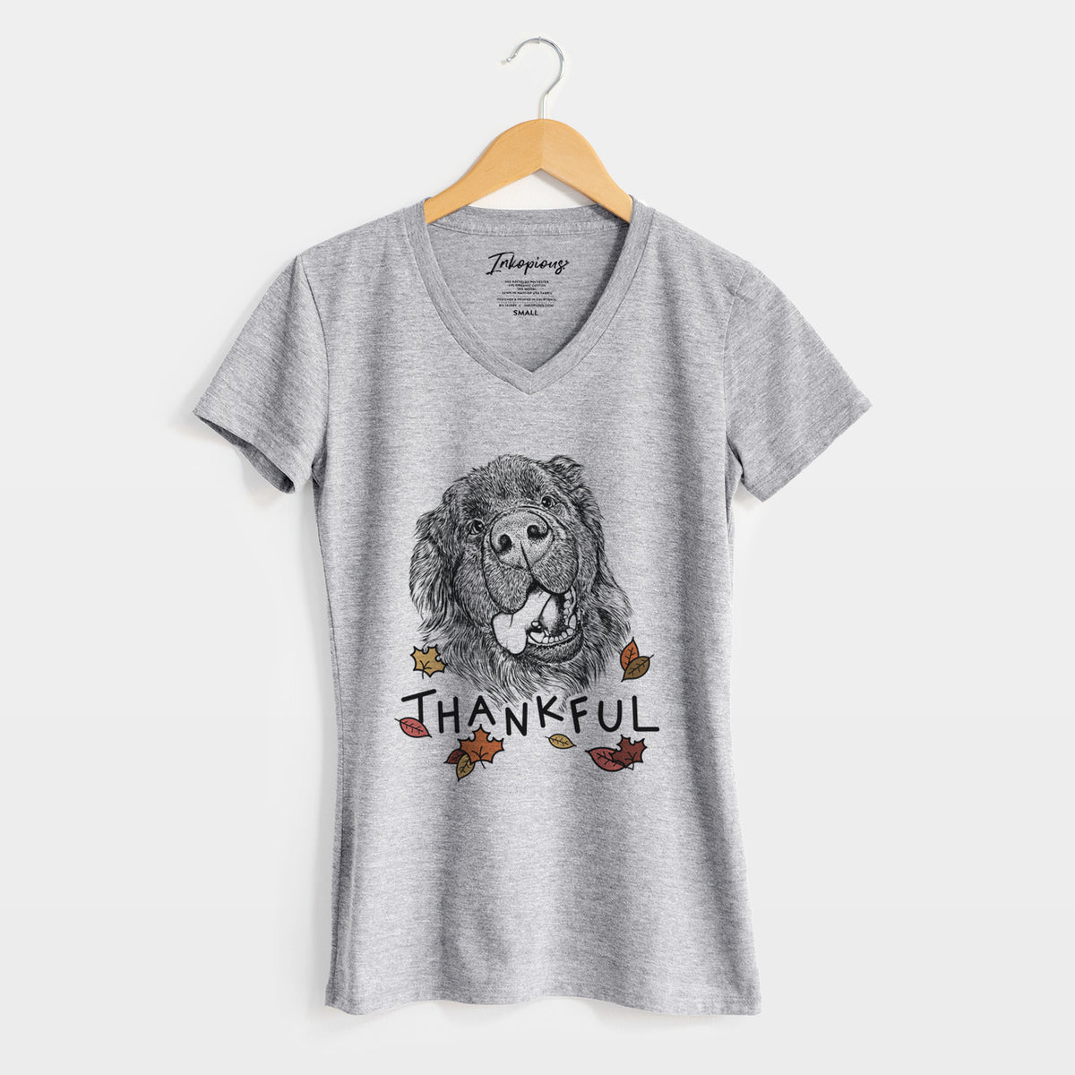 Thankful Tuna the Newfoundland - Women's V-neck Shirt
