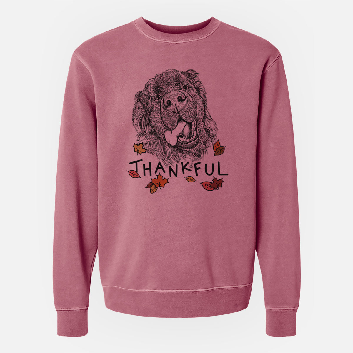 Thankful Tuna the Newfoundland - Unisex Pigment Dyed Crew Sweatshirt