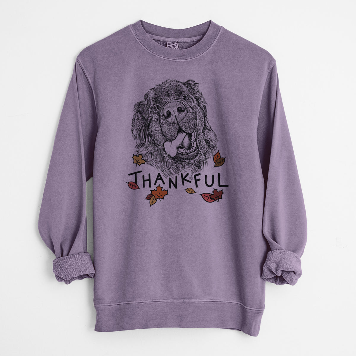 Thankful Tuna the Newfoundland - Unisex Pigment Dyed Crew Sweatshirt