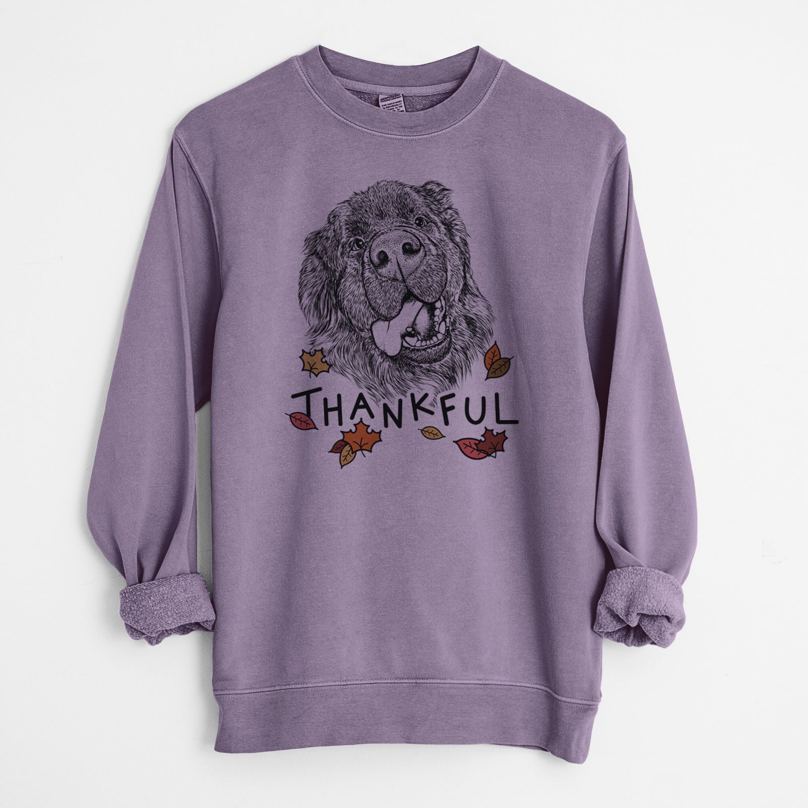 Thankful Tuna the Newfoundland - Unisex Pigment Dyed Crew Sweatshirt