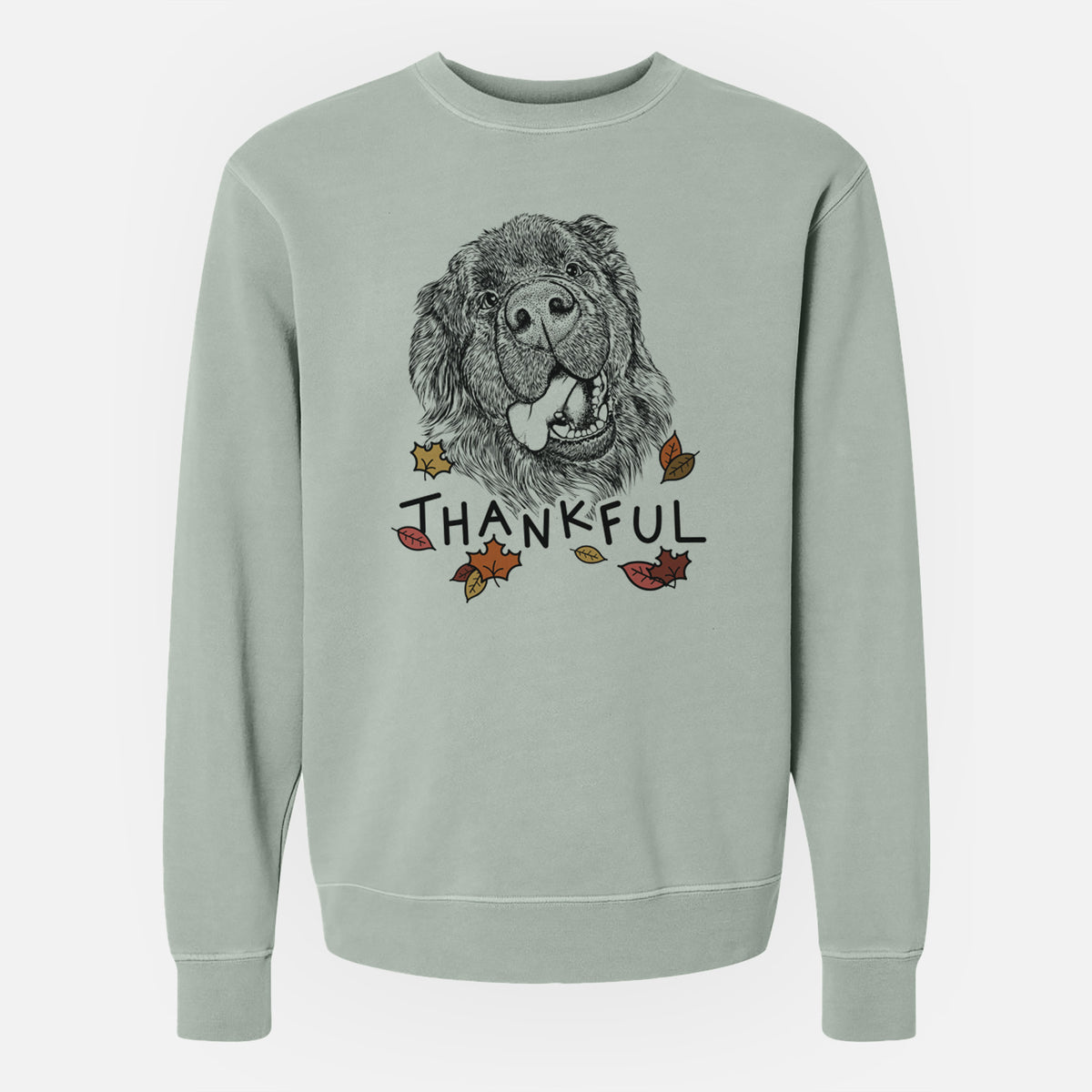 Thankful Tuna the Newfoundland - Unisex Pigment Dyed Crew Sweatshirt