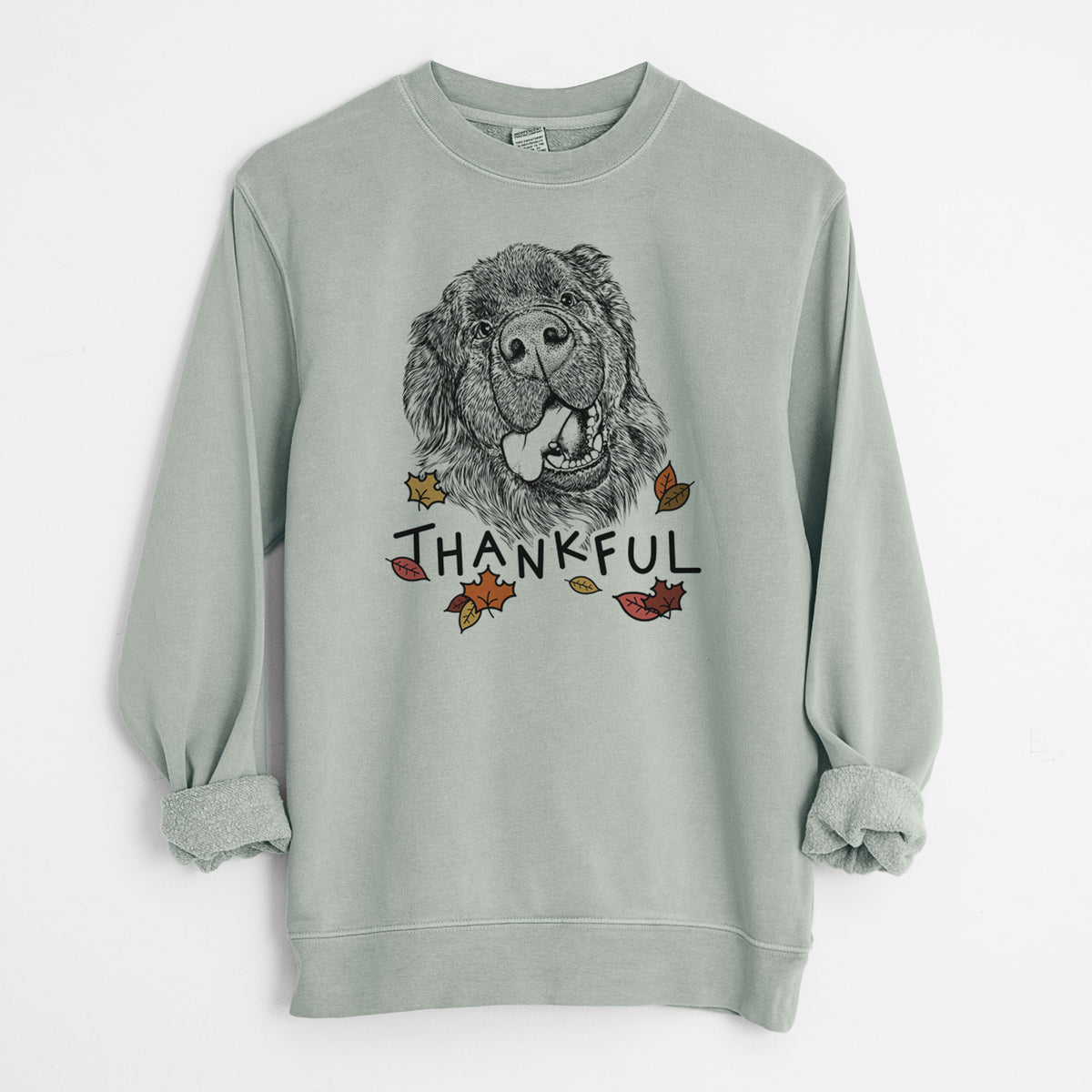 Thankful Tuna the Newfoundland - Unisex Pigment Dyed Crew Sweatshirt