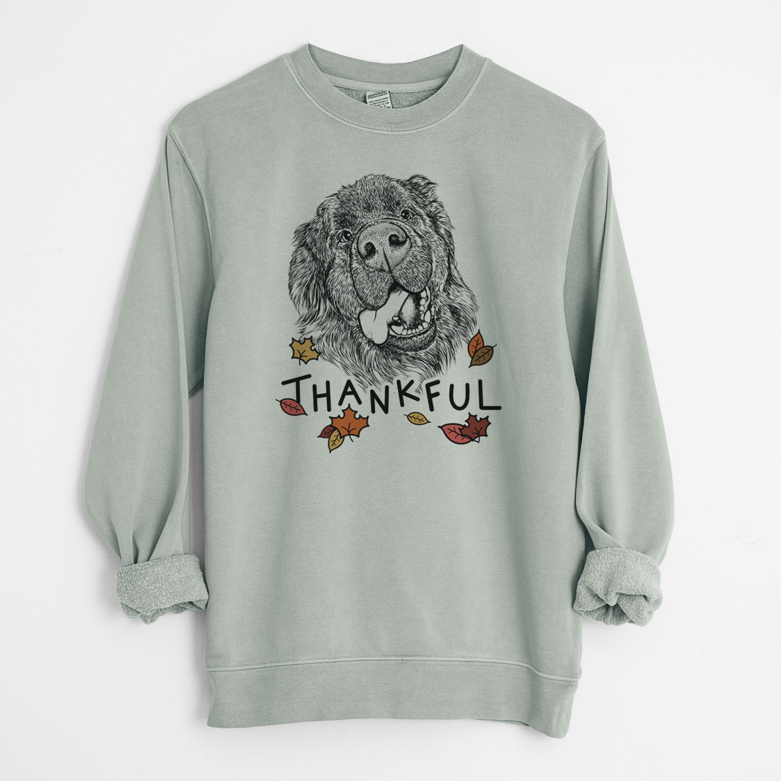 Thankful Tuna the Newfoundland - Unisex Pigment Dyed Crew Sweatshirt