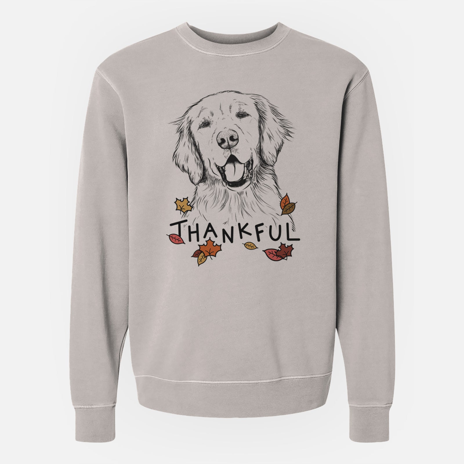 Thankful Wallace the Golden Retriever - Unisex Pigment Dyed Crew Sweatshirt