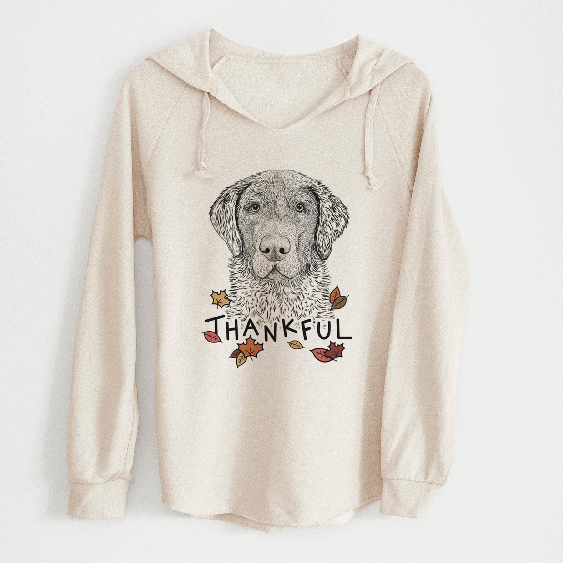 Thankful Whiskey the Chocolate Lab - Cali Wave Hooded Sweatshirt