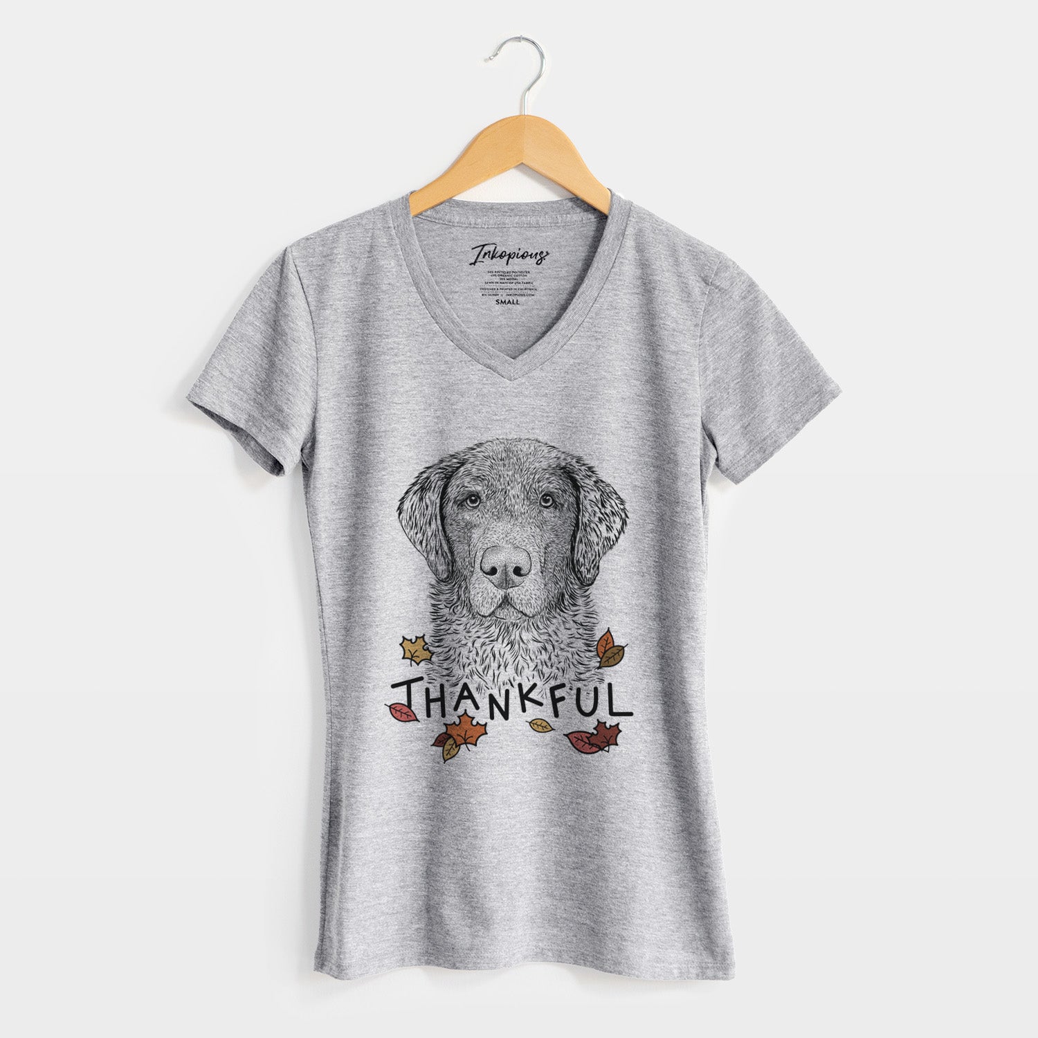 Thankful Whiskey the Chocolate Lab - Women's V-neck Shirt