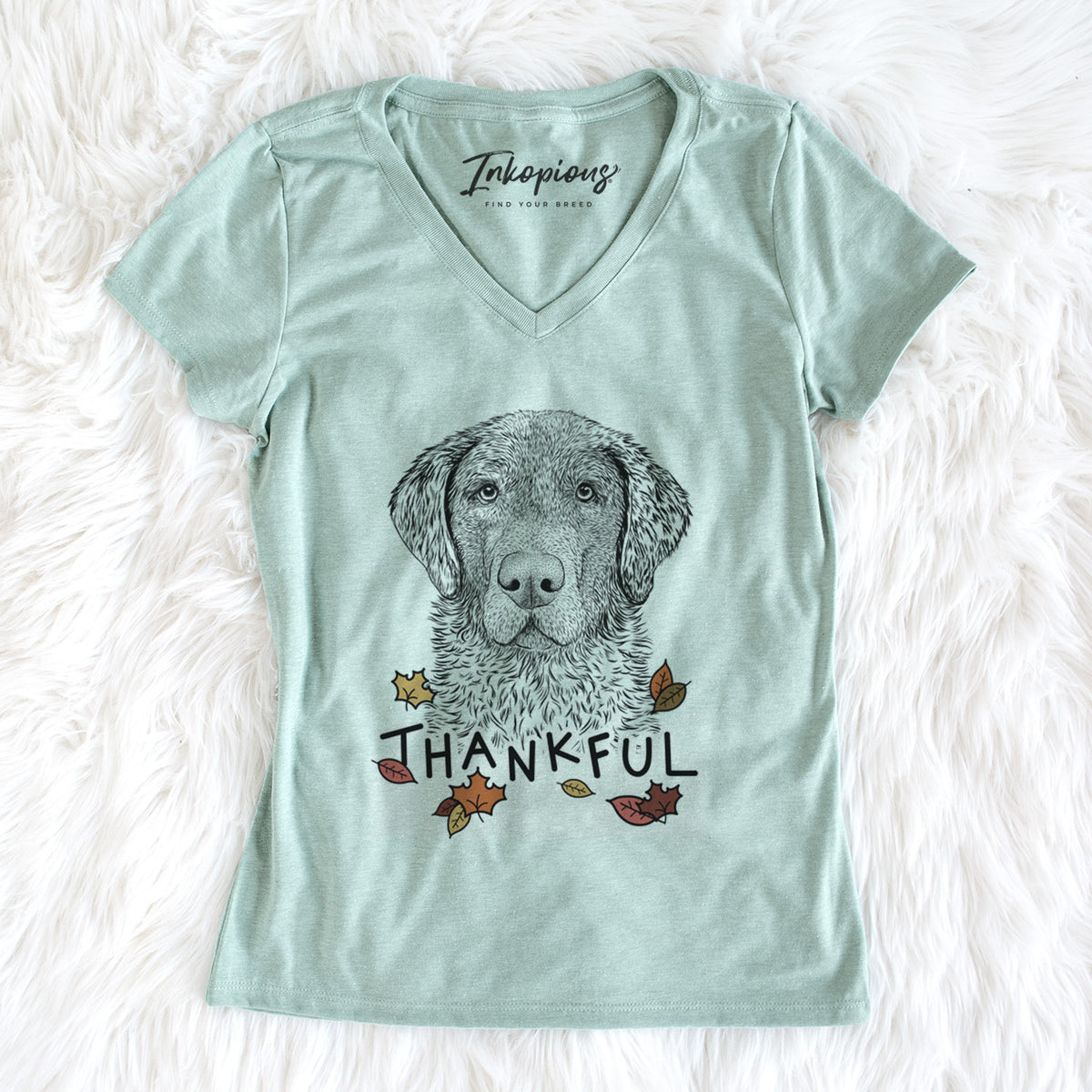 Thankful Whiskey the Chocolate Lab - Women&#39;s V-neck Shirt