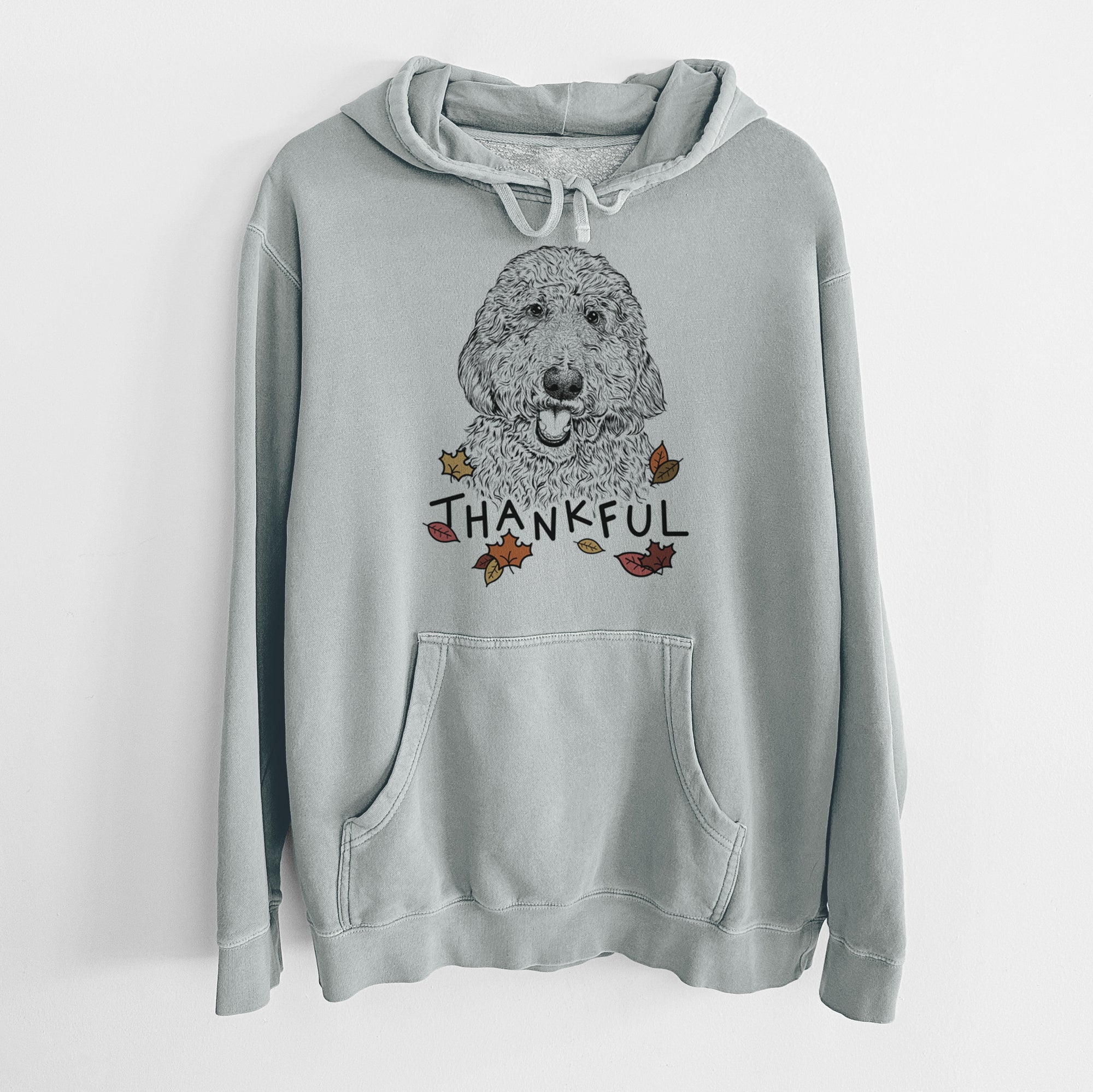 Thankful Whisper the Goldendoodle - Unisex Pigment Dyed Hoodie