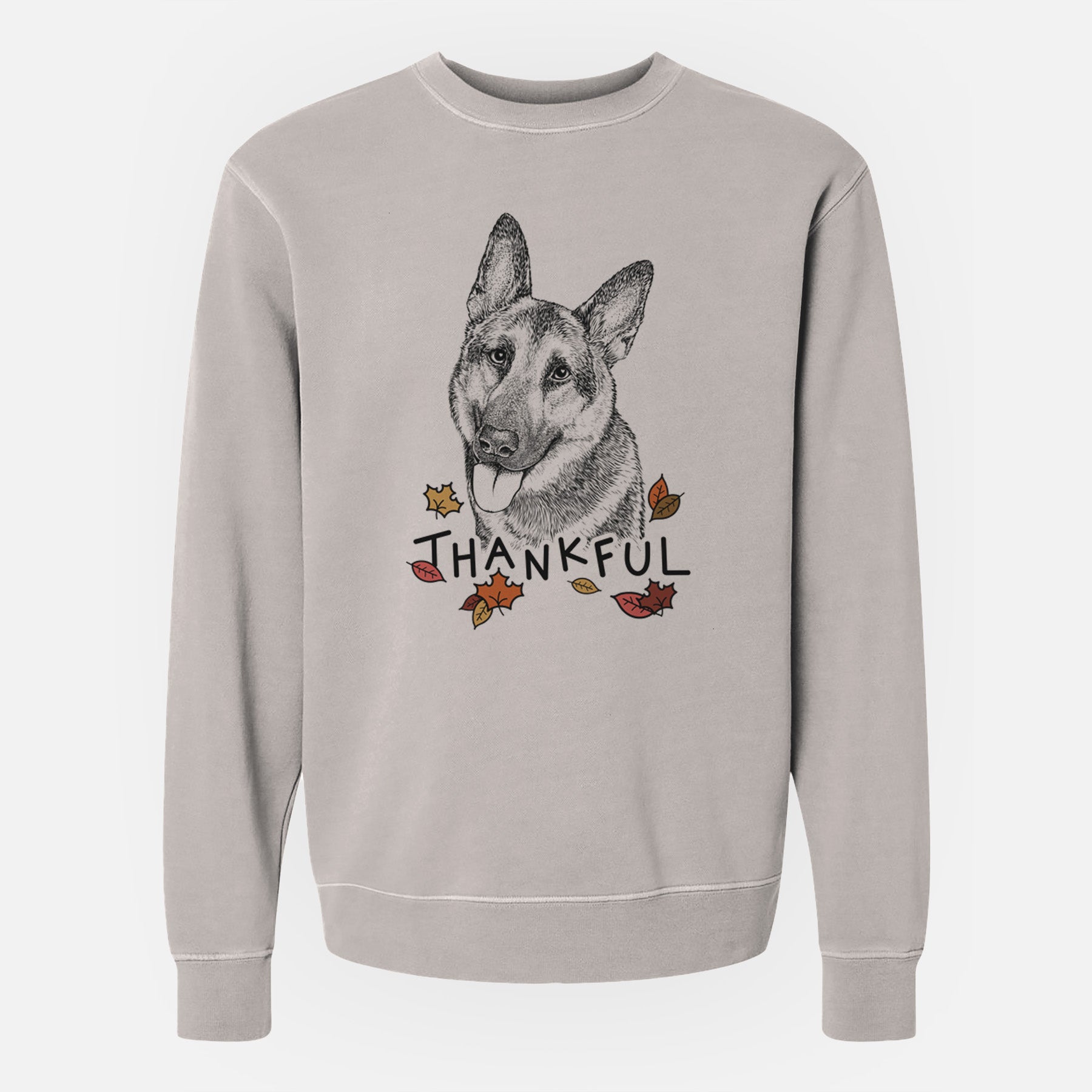 Thankful Whitaker the German Shepherd - Unisex Pigment Dyed Crew Sweatshirt