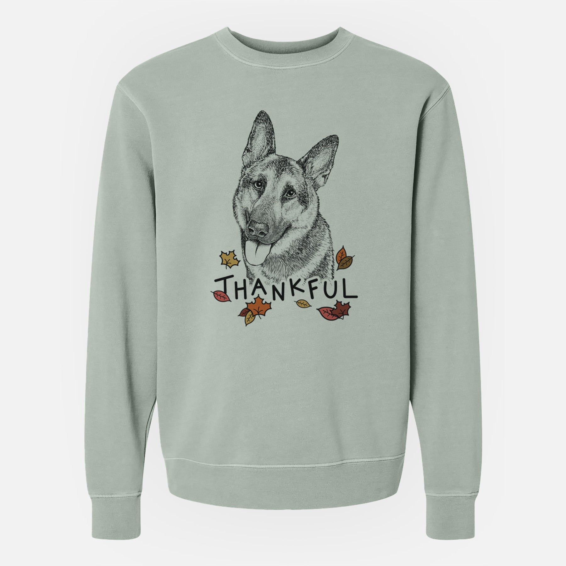 Thankful Whitaker the German Shepherd - Unisex Pigment Dyed Crew Sweatshirt