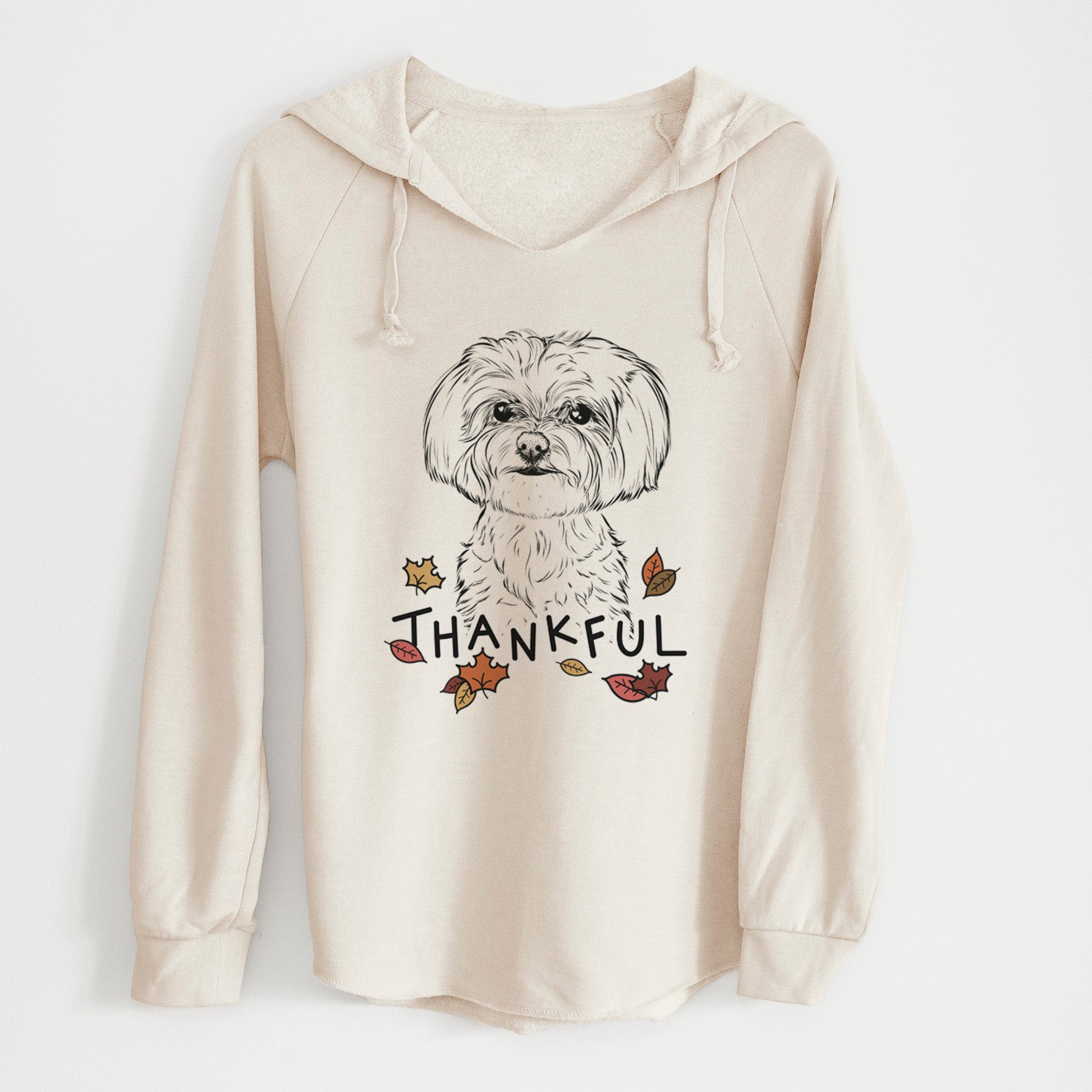 Thankful Willow the Maltese - Cali Wave Hooded Sweatshirt