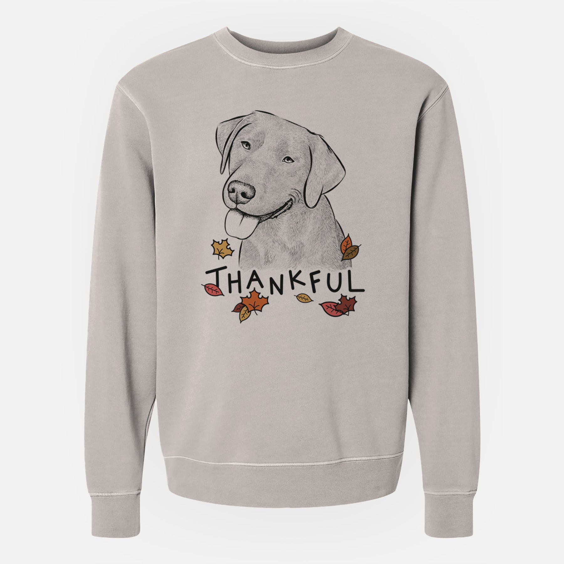 Thankful Zeppelin the Black Labrador - Unisex Pigment Dyed Crew Sweatshirt