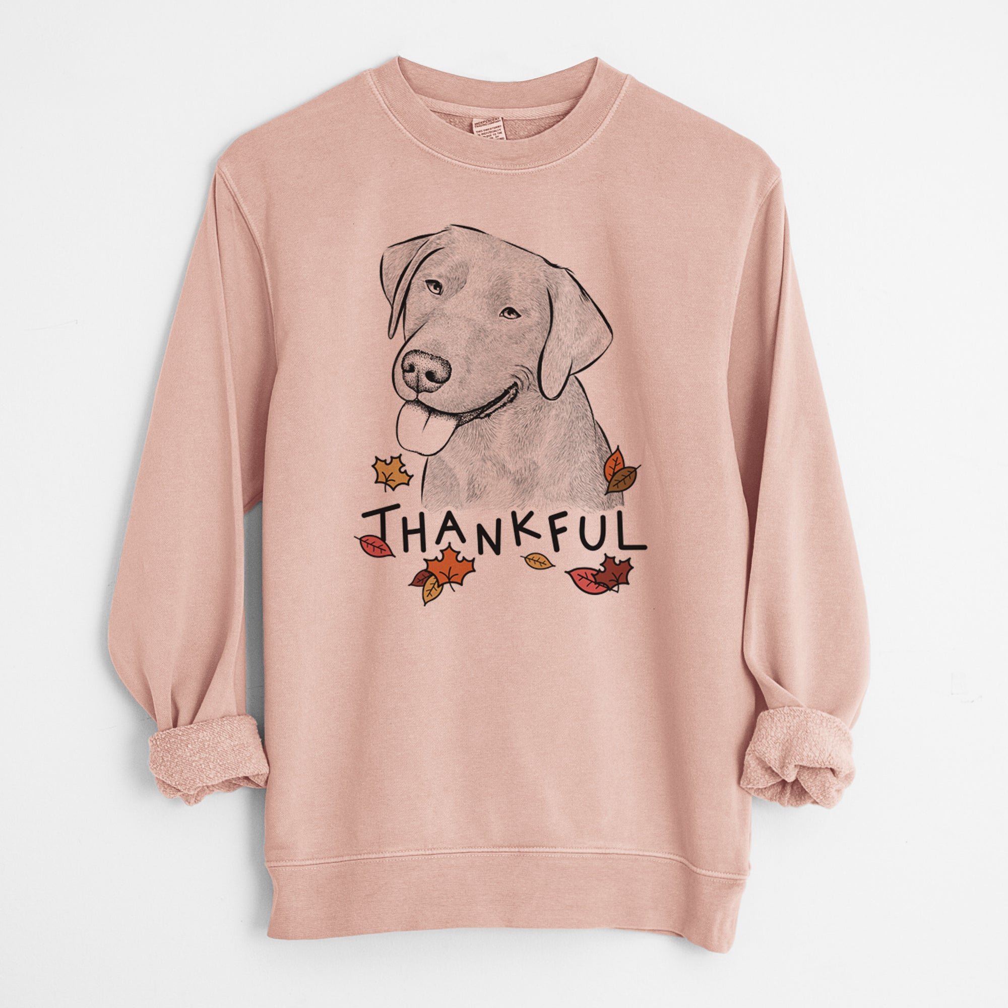 Thankful Zeppelin the Black Labrador - Unisex Pigment Dyed Crew Sweatshirt