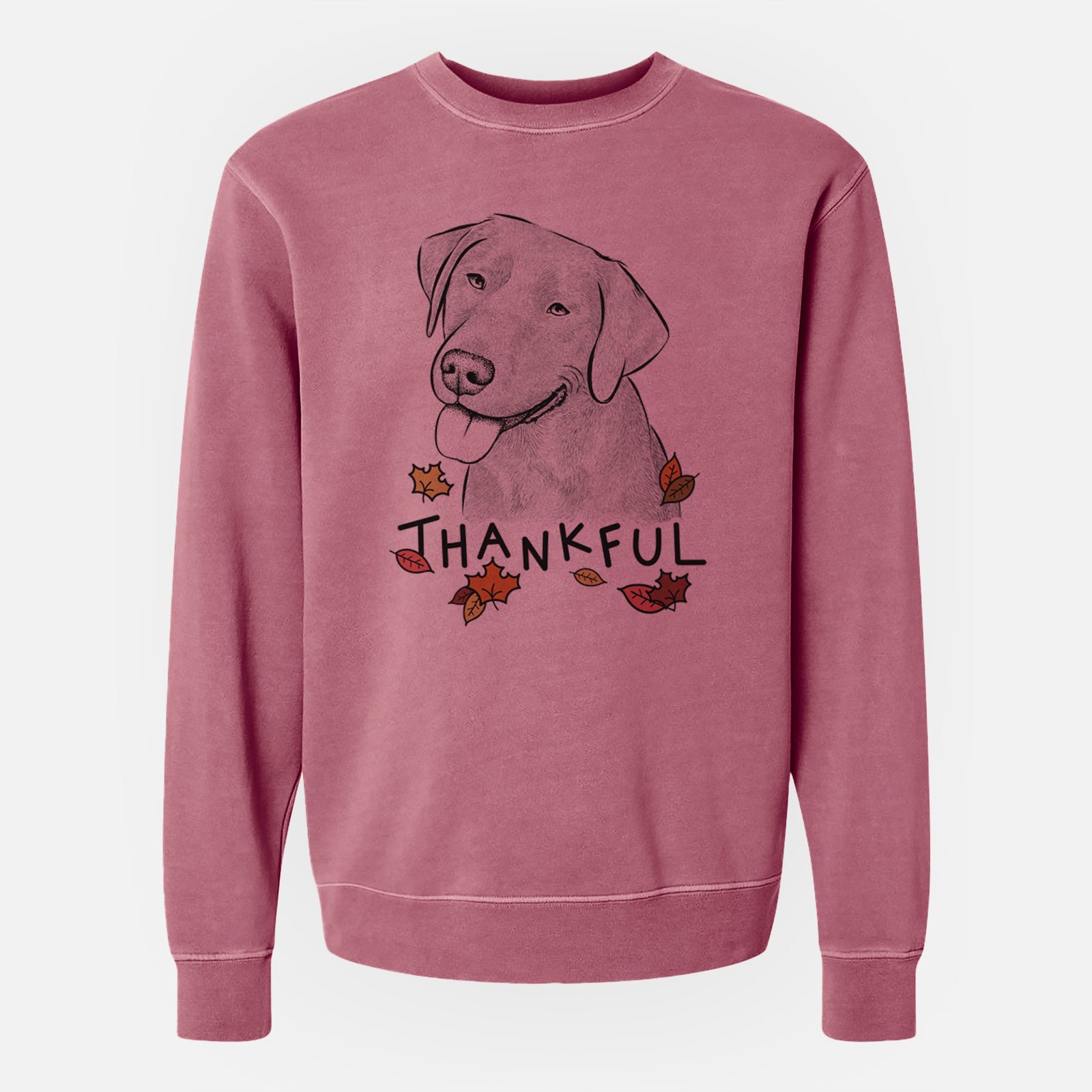 Thankful Zeppelin the Black Labrador - Unisex Pigment Dyed Crew Sweatshirt
