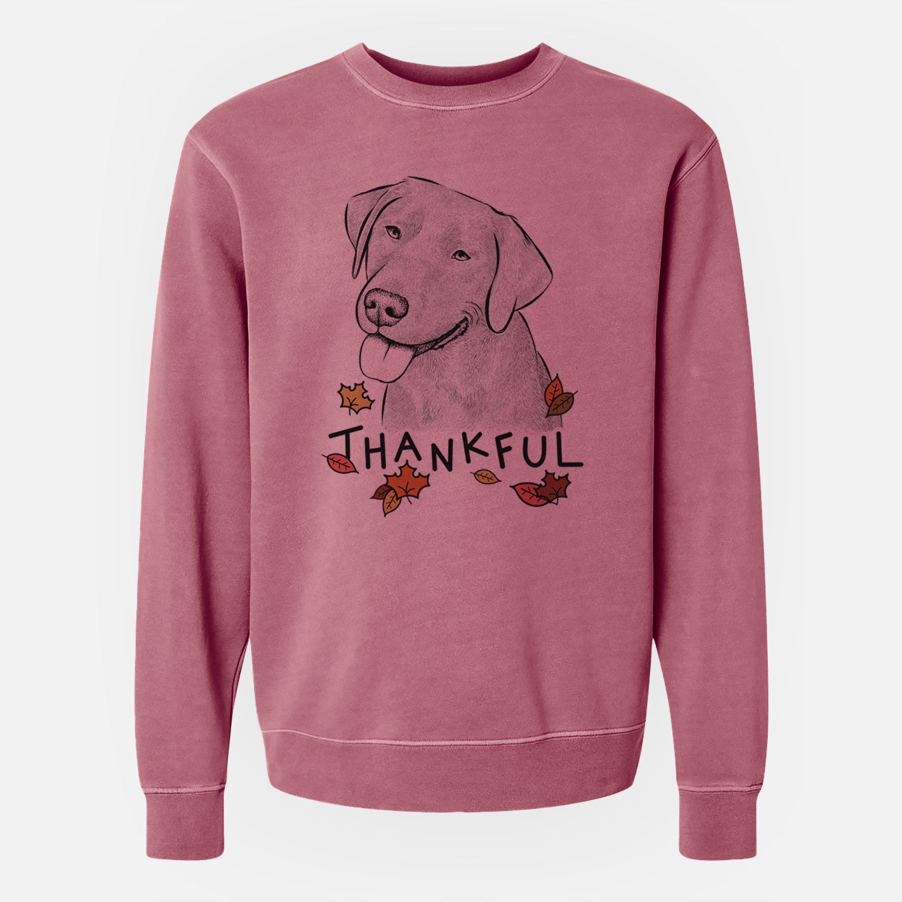Thankful Zeppelin the Black Labrador - Unisex Pigment Dyed Crew Sweatshirt