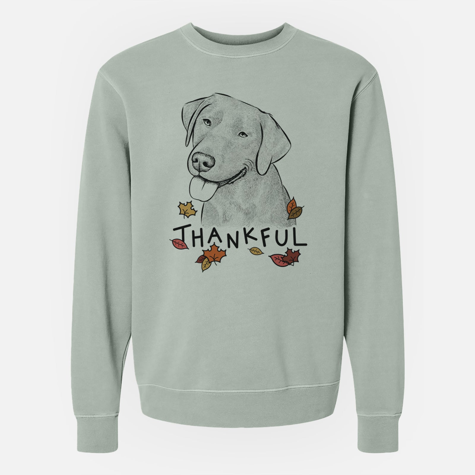 Thankful Zeppelin the Black Labrador - Unisex Pigment Dyed Crew Sweatshirt