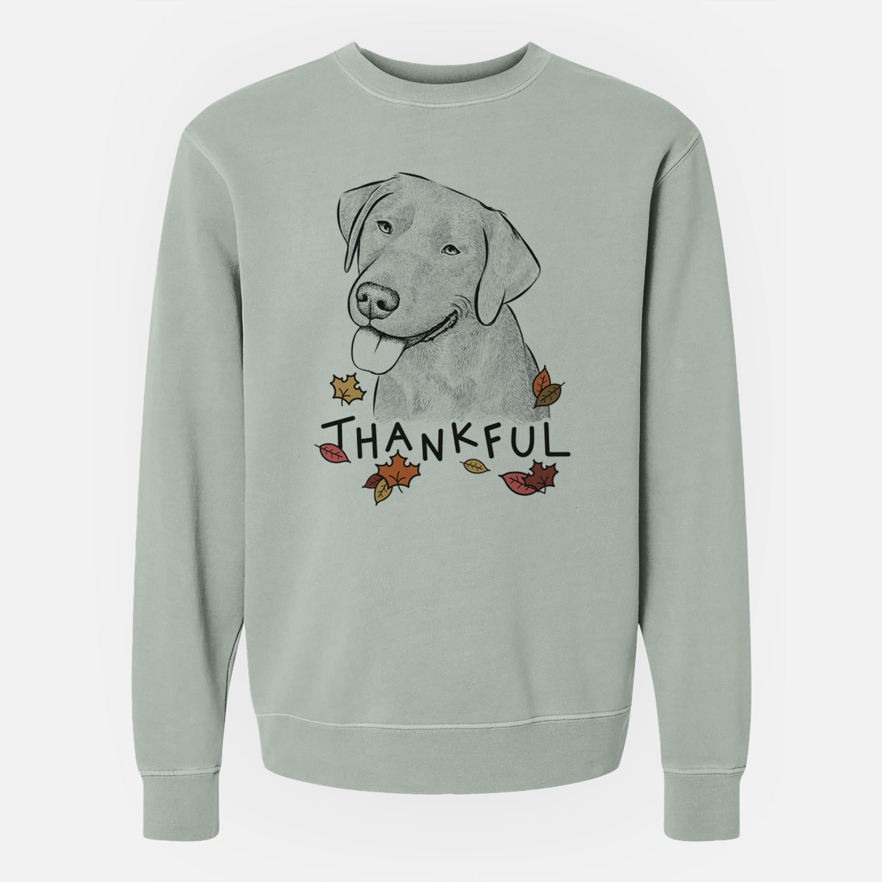 Thankful Zeppelin the Black Labrador - Unisex Pigment Dyed Crew Sweatshirt