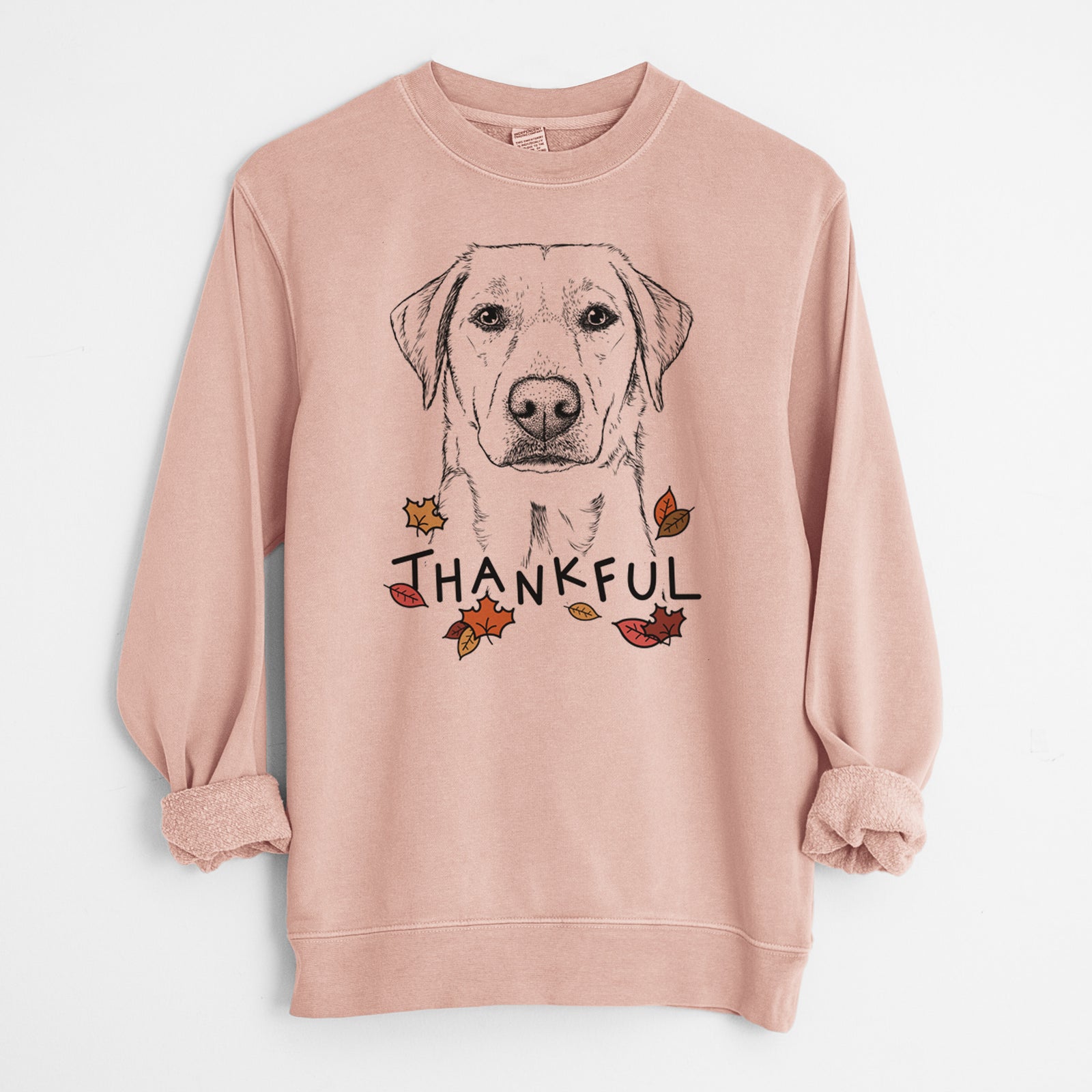 Thankful Zoe the Yellow Lab - Unisex Pigment Dyed Crew Sweatshirt